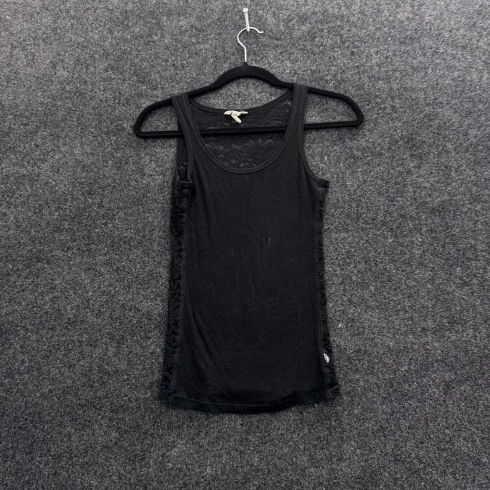 Aeropostale Black Lace Trim Tank Top Womens Small Y2K Fairy Grunge Cami